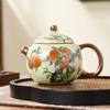 Ru kiln Jiutao series beam pot, teapot, tea maker, household ceramic tea set, tea maker, single pot opening can raise teapot
