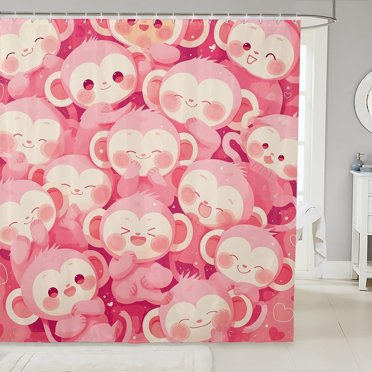 

Bathroom Shower Curtain Sets 3D Gragon Painting Lshower Curtain,Magcial Wildlife Animals Fabric Shower Curtain Blue And Red W60H190(CM)-1 Pcs
