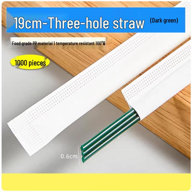 Shengbilai Disposable 3-Hole Slanted Flat Straws