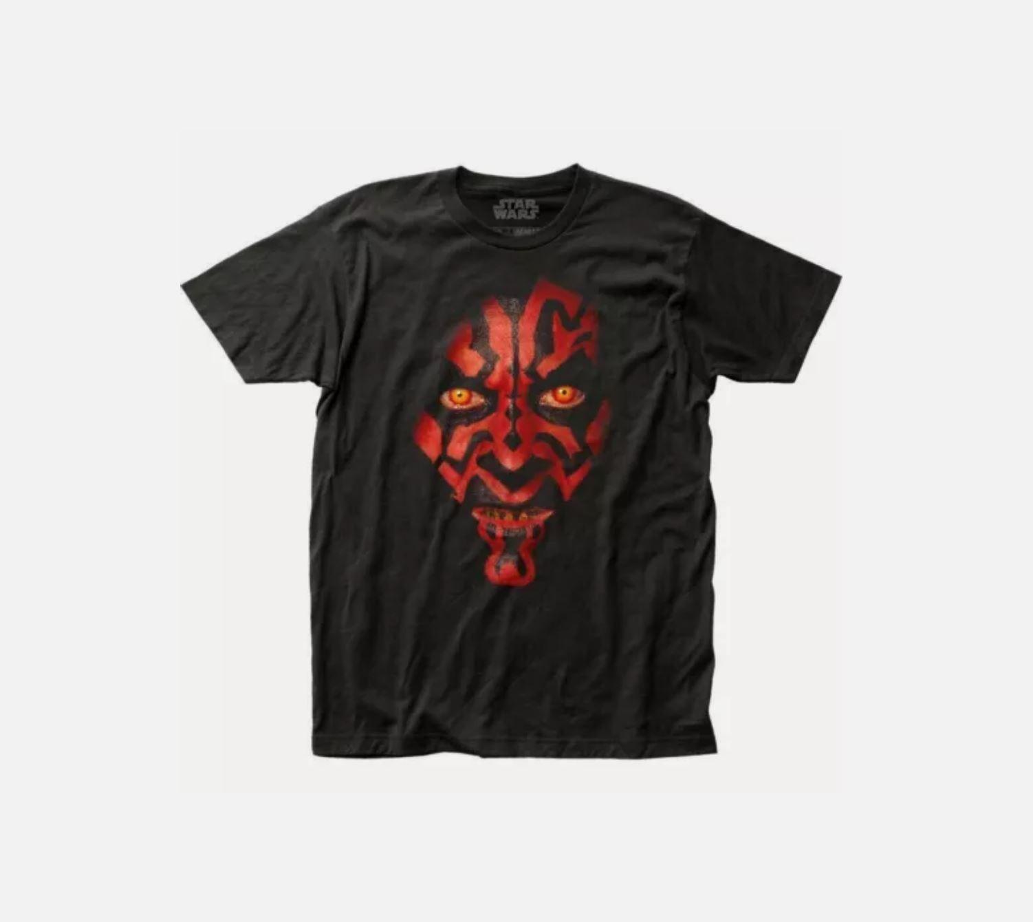 Star Wars Darth Maul T Shirt Licensed Sci-Fi Movie Retro Classic Jedi Tee Black S