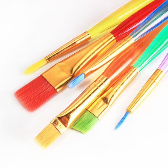 6ks malířský štětec Pohodlné uchopení Průhledná tyč Studenti Přenosný akvarelový štětec na kreslení Sada školních potřeb