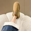 Winter Flat Cotton Shoes Women's Shoes Round Toe Lace Up Minimalist Versatile Snow Cotton Retro Comfortable Snow Boots
