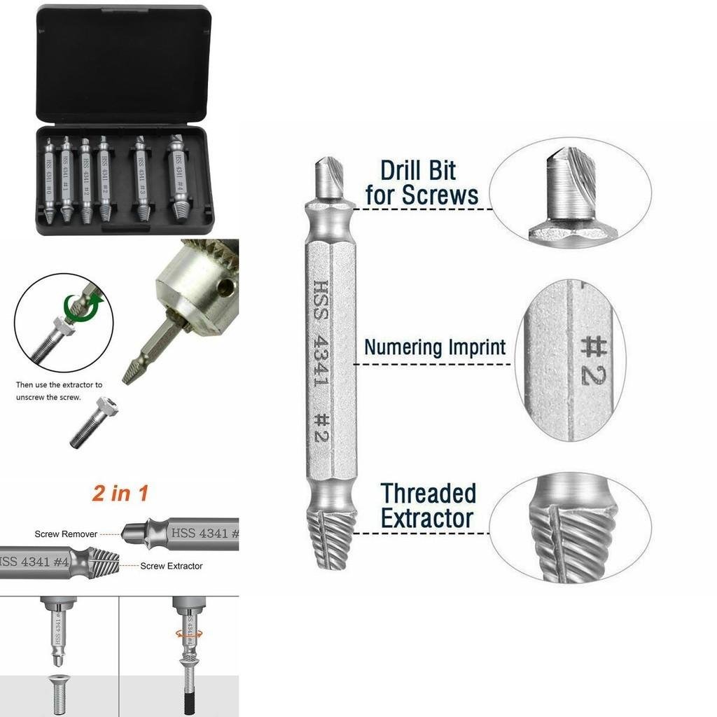 High Strength 6-piece Screw Extractor Remover Set For Effortless Damaged Screw Extraction