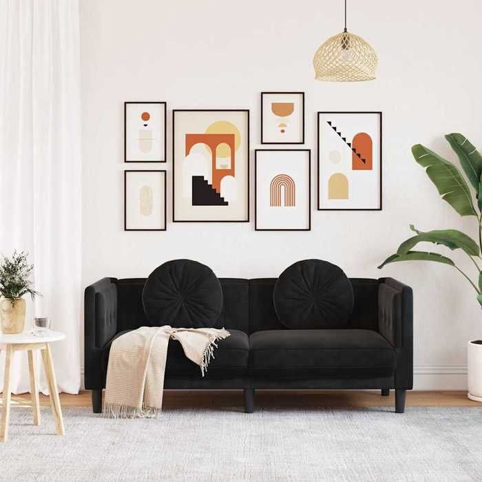 VidaXL Canapé avec Coussins 2 Places, Chaise avec Accoudoirs et Dossier, Siège avec Pieds, Fauteuil TV de Salon, Moderne, 372637