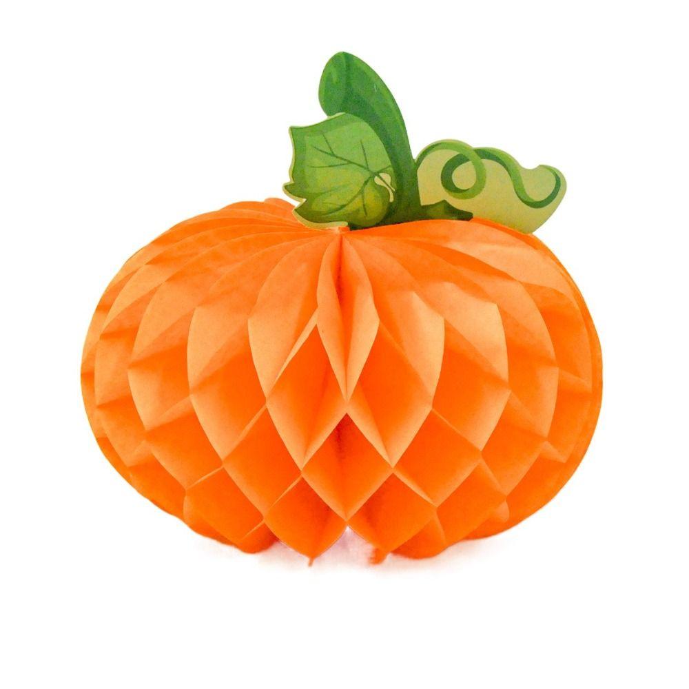 

Красочный тыквенный сотовый шар Креативный бумажный подвес на Хэллоуин Реквизит для вечеринки на Хэллоуин Детский сад Orange