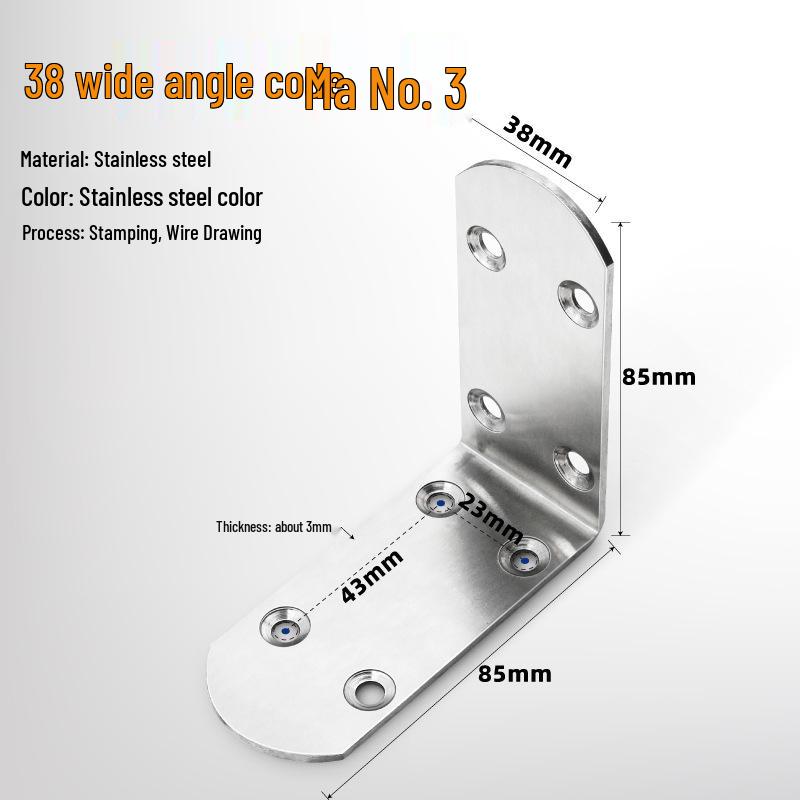 90° Thickened Stainless Steel L-Shaped Support Bracket