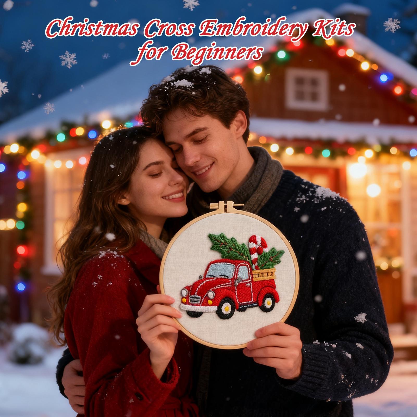 

Christmas Embroidery Kits For Adults Handmade Complete Festive Beginners Embroidery Set Including Hoop For Women Girls Mom China Mainland