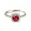 Princess Diana Style Zodiac Stone Ring with Colored Gemstones & Diamonds in S925 Silver
