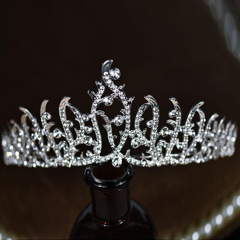Свадебная корона, корона принцессы, высококачественный сплав, инкрустированная стразами, свадебный головной убор