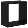 Wall Shelves with Shelf 2 pcs Black Oak Effect Wood Based Material