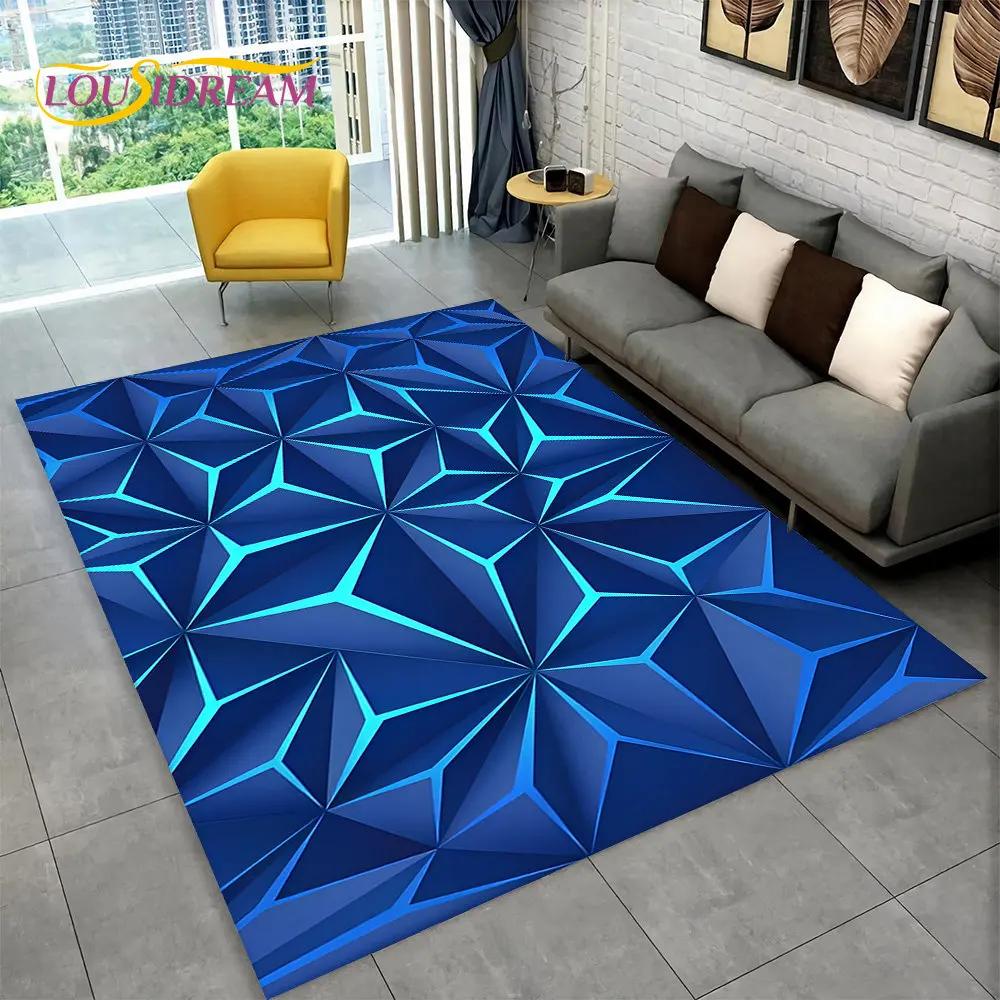 3D Abstract Modern Geometric Illusion Area Rug,Carpet Rug for Living Room Bedroom Sofa Doormat Decor,Kid Game Non-slip Floor Mat