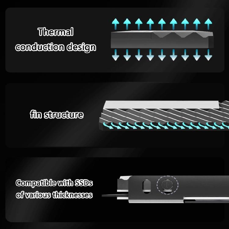 Slim Profile Cooling Solution For NVMe SSDs 2280 High Efficiency Heat Dissipation And Universal Compatibility