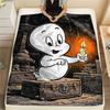 Casper Print Flannel Blanket, High Quality Comfortable for All Seasons, Home Decor, Warmth and Comfort, Perfect for Christmas Gifts