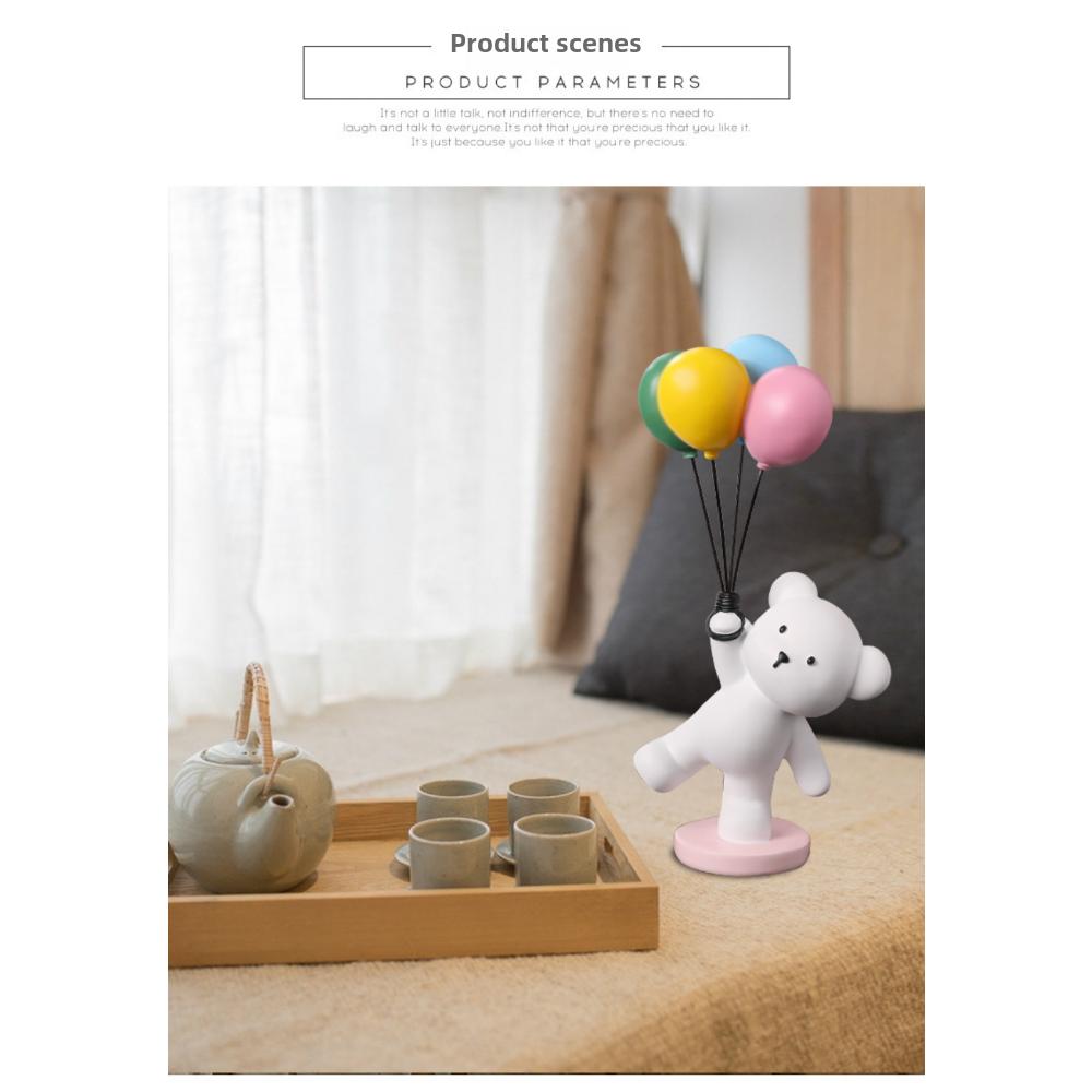 Balloon Bear Resin Ornament Children's Room Creative Gift Couple Wedding Clearance Cute Girl Heart Ornament