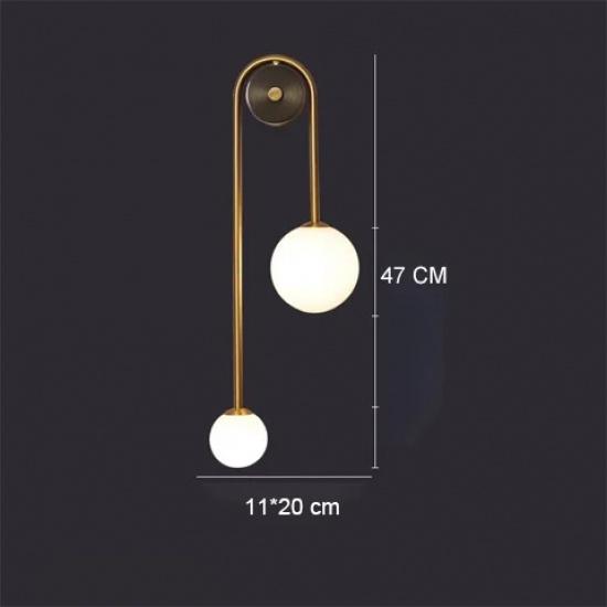 LED Bedroom Bedside Wall Light Lamp Glass Ball Gold Interior Lighting Sconce For Home Decor Living Room Corridor Luminaire