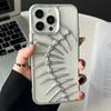 Pokovený Dutý 3D Kovový Vzor Rybí Kosti Pouzdro pro Odvod Tepla Pro iPhone 16 15 14 13 12 11 Pro Max Prodyšný Chladící Nárazuvzdorný Kryt
