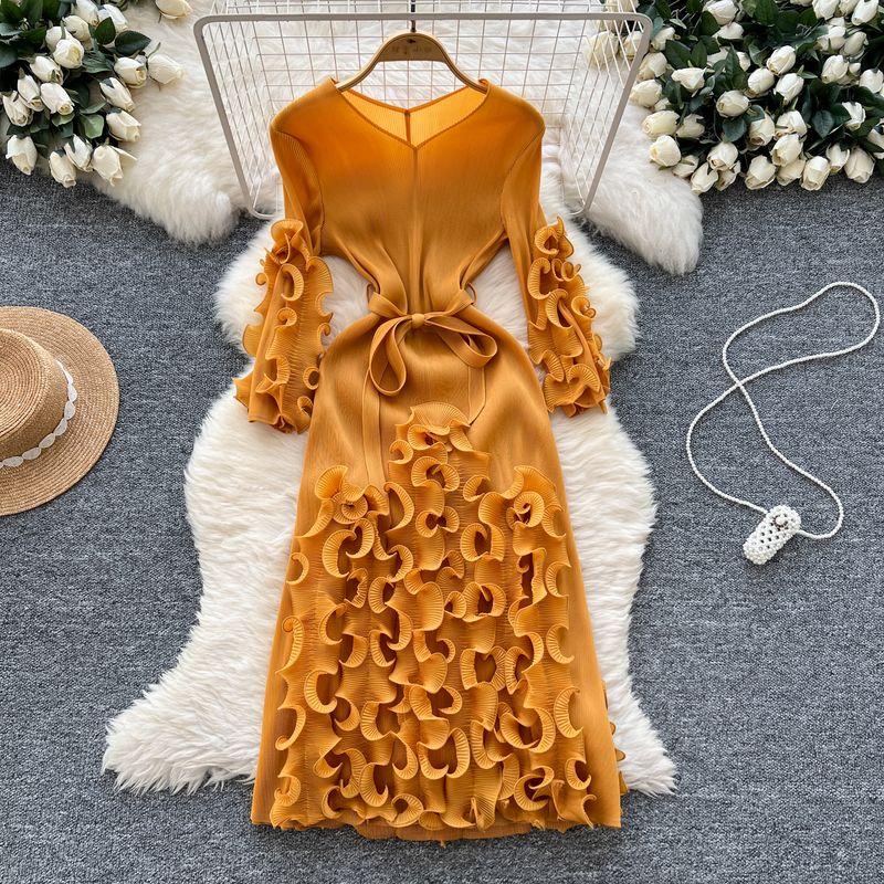 Design Three-Dimensional Ruffles Niche Style Exquisite Dress