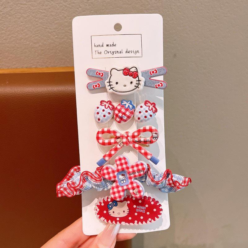 Kids' Cartoon Girl Hair Clips – Cute Handmade KT Bangs Headwear & Accessories