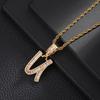 26 English Letters Pendant Necklace Copper Inlaid Zircon Versatile Jewelry Necklace