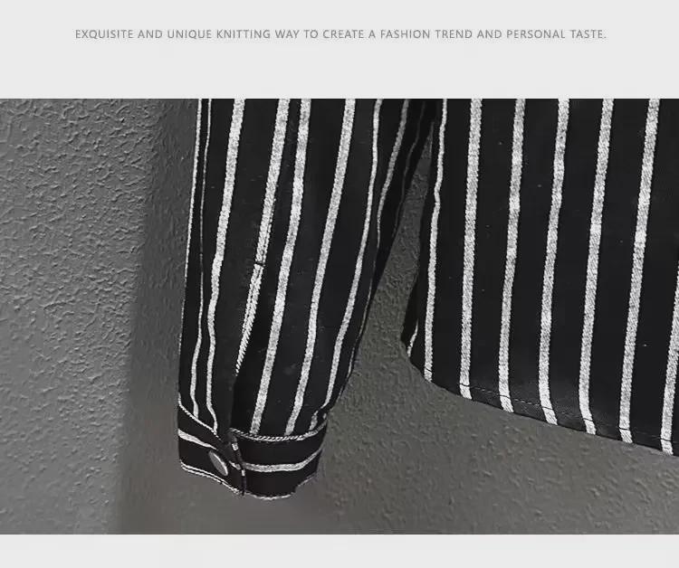 Men's Korean-Style Striped Denim Jacket - Spring & Autumn Casual Shirt Jacket