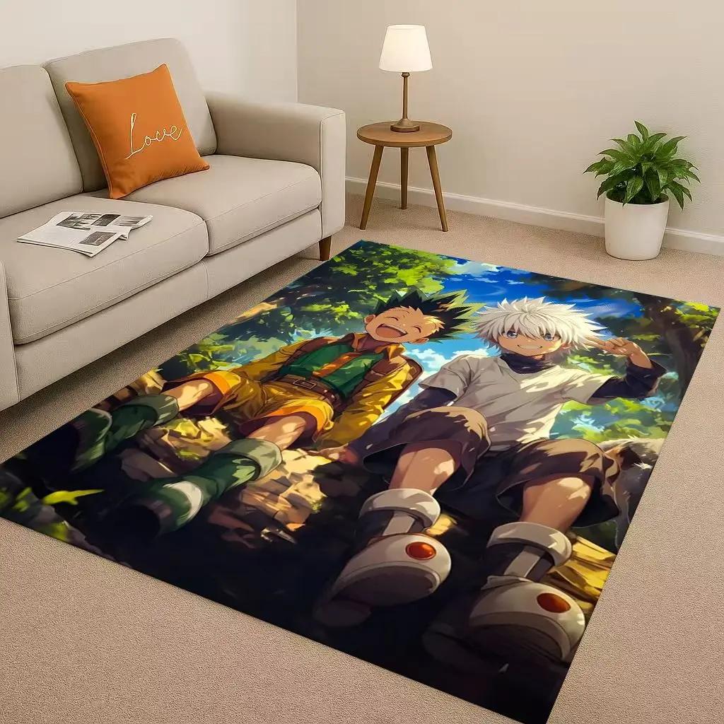 3D Anime Hunter X Hunter Killua Cartoon Living Room Non-Slip Area Rug Carpet for Bedroom Playroom Sofa,Home Decor Doormat Kids