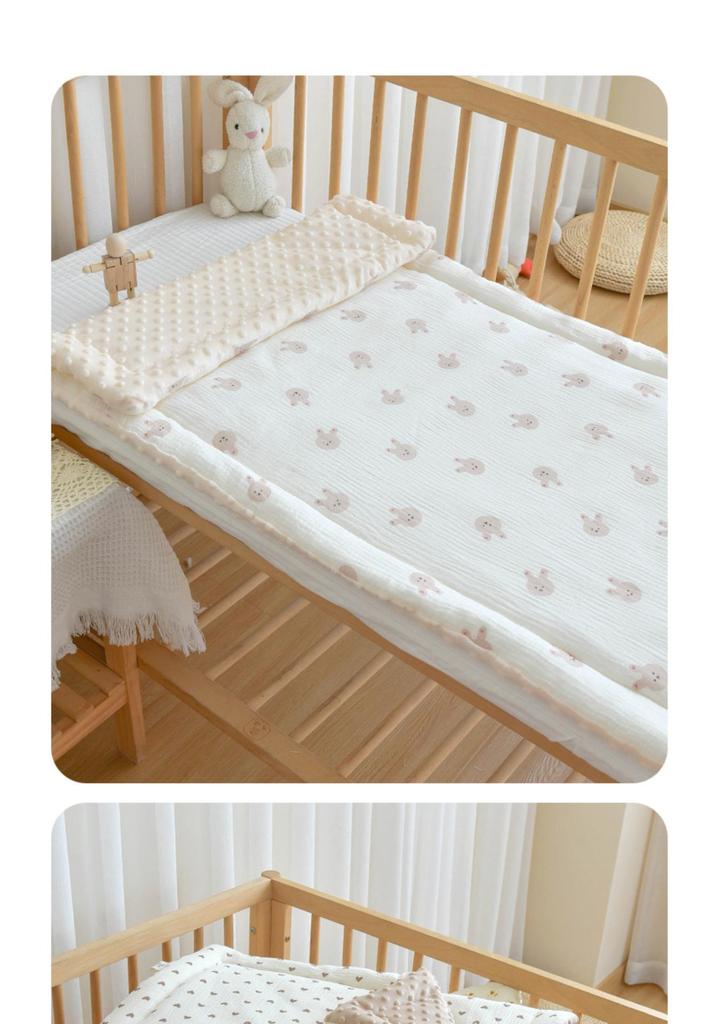 Newborn Pure Cotton Crib Mattress and Quilt Set