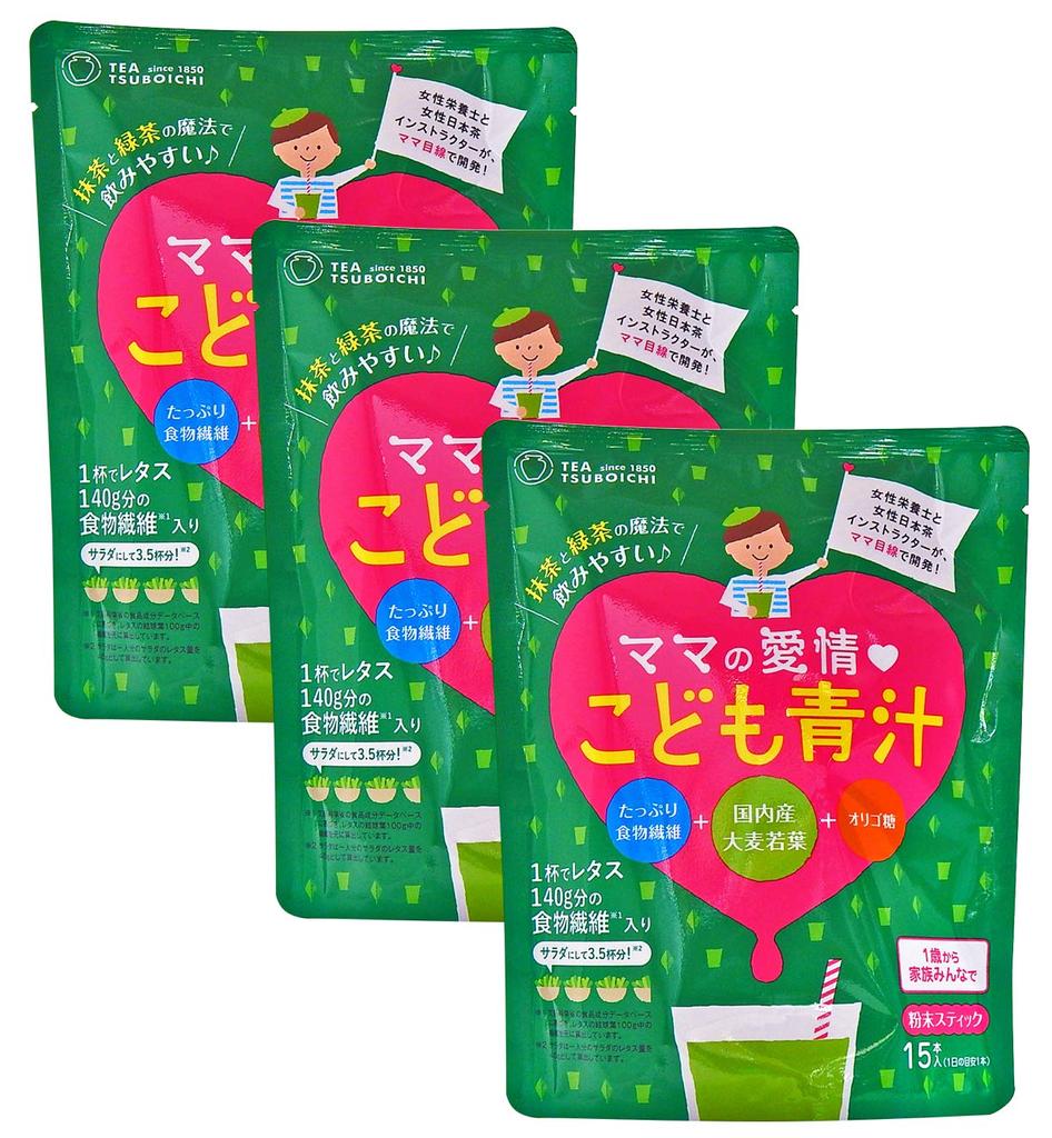 Tsuboichi Seicha Honpo Love Green Juice X Matcha Flavor Green Tea Pesticide Free Mom's Children's (3g 15P) (3 Bags)