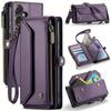 for Samsung Galaxy A72/A71/A56/A36/A26/A16/A15 Case Wallet RFID Blocking with 7-Card Holder,Wristlet Shoulder Strap Wallet Case