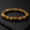8mm Natural Yellow Star Tiger Eye Gemstone Beads Jewelry Handmade Charm Bracelet 7.5" For Thanksgiving Gift CSB-25