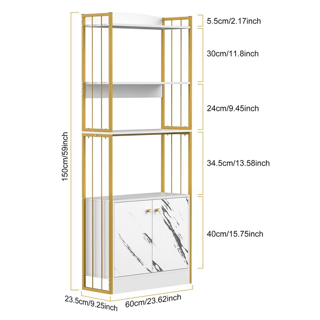 4-Tier Bookcases Furniture Bookshelf Stand Storage Display Organizer Storage Rack Shelf Cabinet Freestand Book Home Office