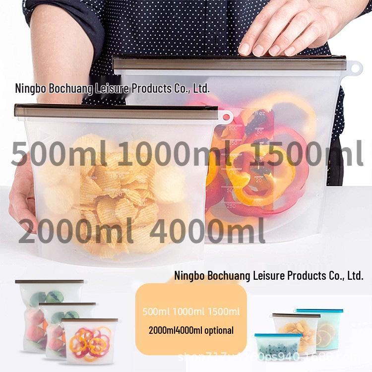 Silicone Reusable Food Storage Bag for Kitchen and Refrigerator