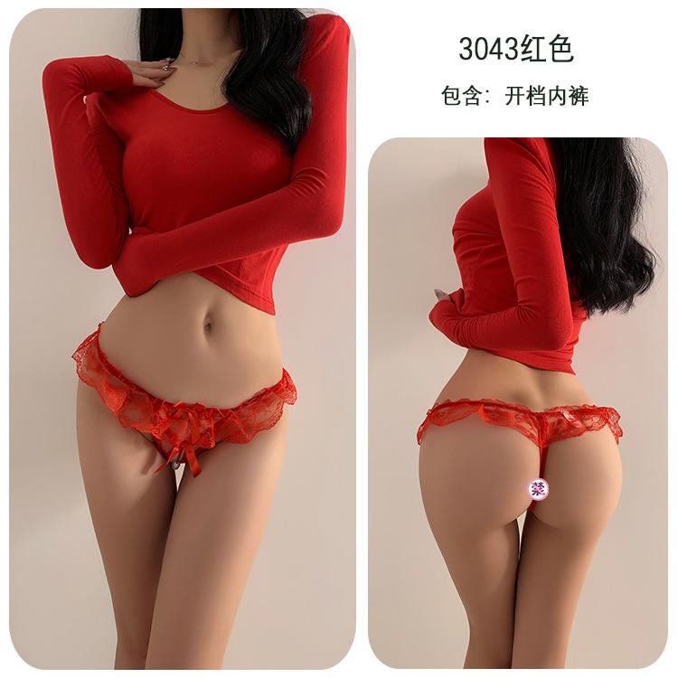 Sex Underwear Sexy Temptation Free T-pants Thong Open Crotch Sex Panties Women's Bed Passion