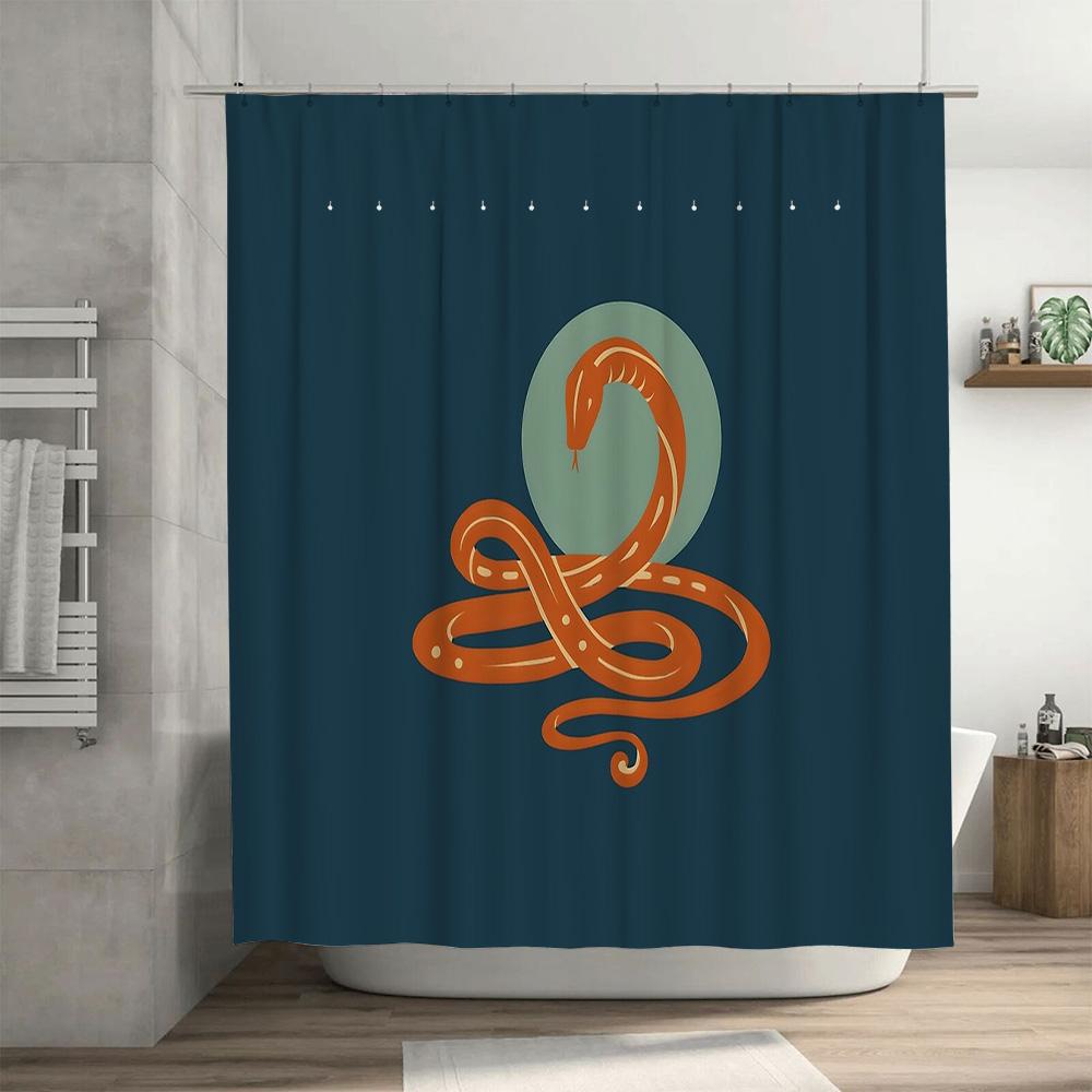 Serpent Shower Curtain Gothic Horror Nature Decor Halloween Bathroom Set Dark Aesthetic Room Divider Vintage Spooky Wall Hanging