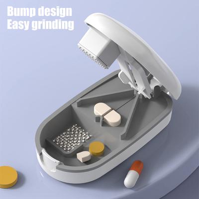 Pillendose Organizer mit Tablettenschneider Lebensmittelqualität BPA-frei Mehrzweck Kompaktes Design