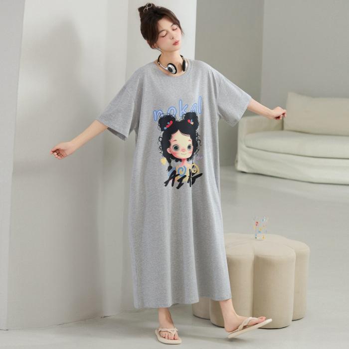 

Новое платье-футболка для женщин, Свободный стиль, Свободное и большого размера длинное платье для ленивых 4XL серый