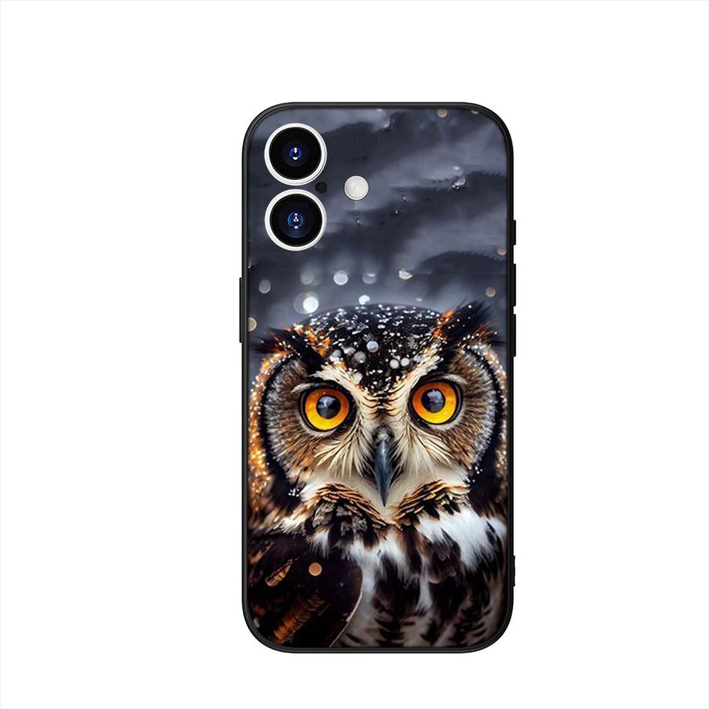 Owl Cartoon Phone Cover Case for Apple iPhone 16 15 14 Plus 13 12 Mini 17 Pro Max + 16E Air 16+ ProMax Casing