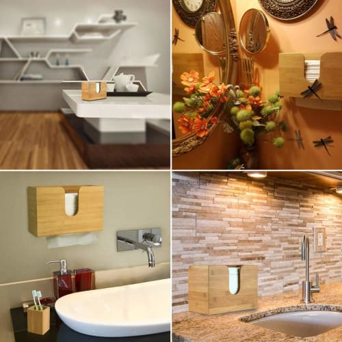 Wooden Wall-Mounted/Countertop Toilet Paper Dispenser with 150 Pumping Foldable Paper Towels, Suitable for Kitchens, Bathrooms, Restaurants, and Hotel