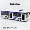 Großer Polizeibus Pull-Back-Fahrzeug Modell eines simulierten Polizeiautos mit Lichtern Musik Trägheitsauto Spielzeug für Kinder Geburtstagsgeschenk