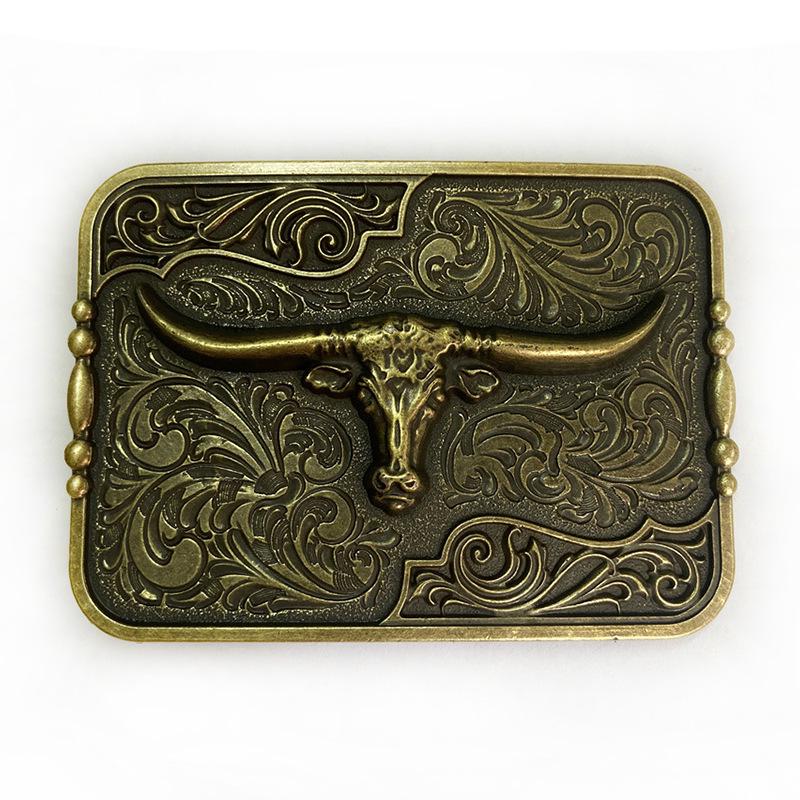 Western Cowboy 3D Pattern Cowhide Punk Fashion Youth Belt with Alloy Buckle