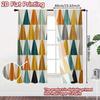 2pcs, 2D FLAT PRINTING Curtains (Without Rod) Colorful Stripes Christmas holiday curtains with digital printing Fabric Curtains