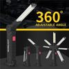 LED Flashlight Rechargeable Camping Work Light IP64 Waterproof with Magnet Hook 5 Lighting Modes Suitable for Night Work