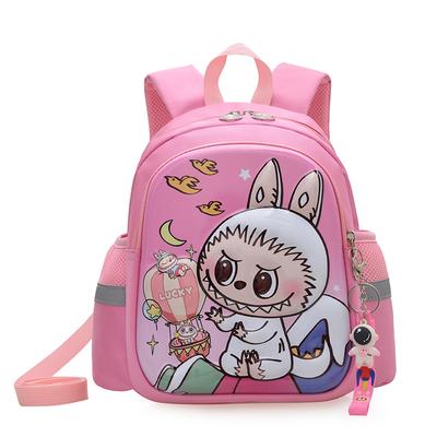 Labubu School Bag Cartoon School Bag 2-4 Years Old Boys and Girls Anti-lost Small Backpack 3D Three-dimensional Hard Shell Backpack KTY
