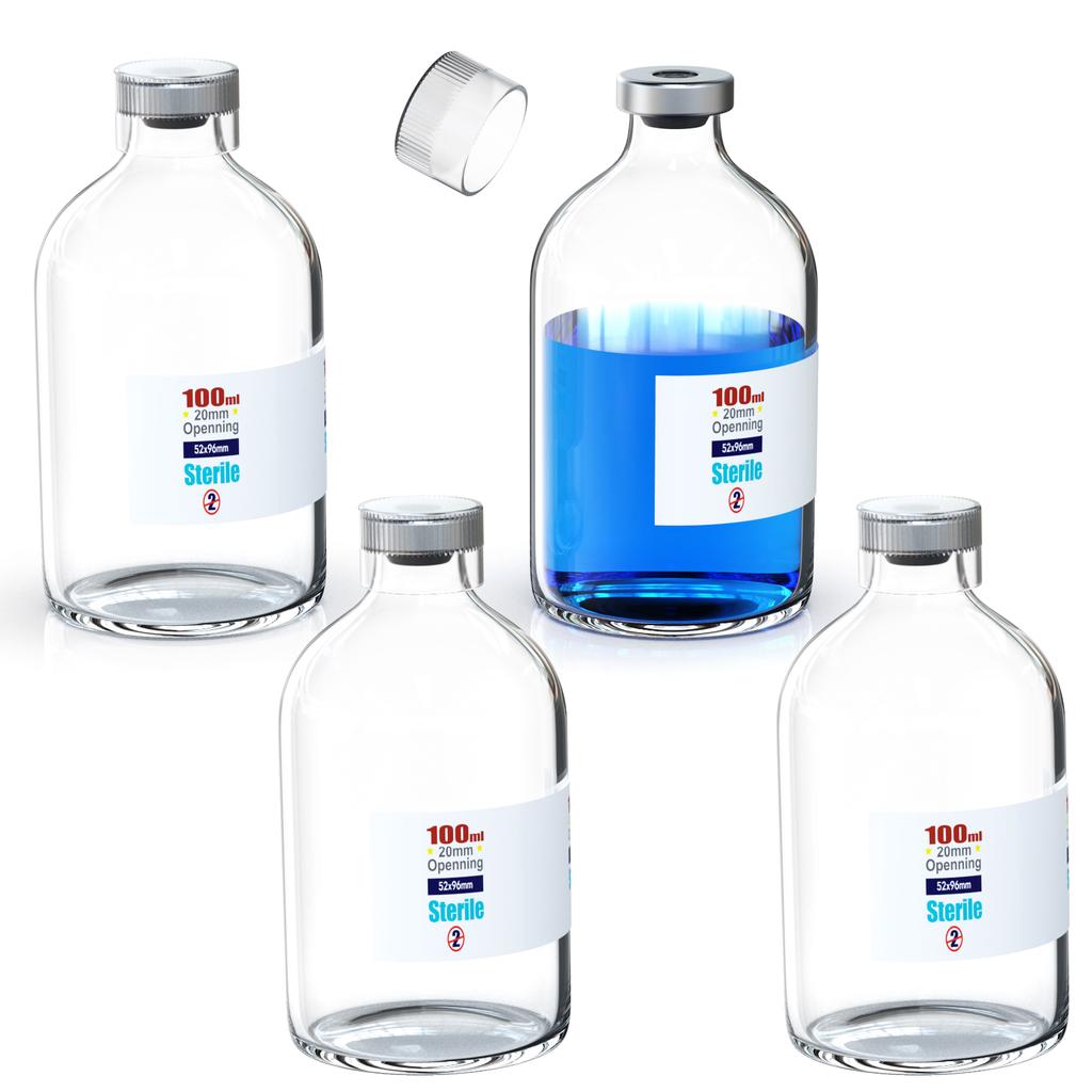 Sterile Empty Vials With Reuse Cap And 13 /20 mm Self Healing Injection Port,Buckle Glass Vials ,Sterile Package,Clear