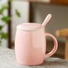 Ceramic Belly Mug with Lid and Spoon