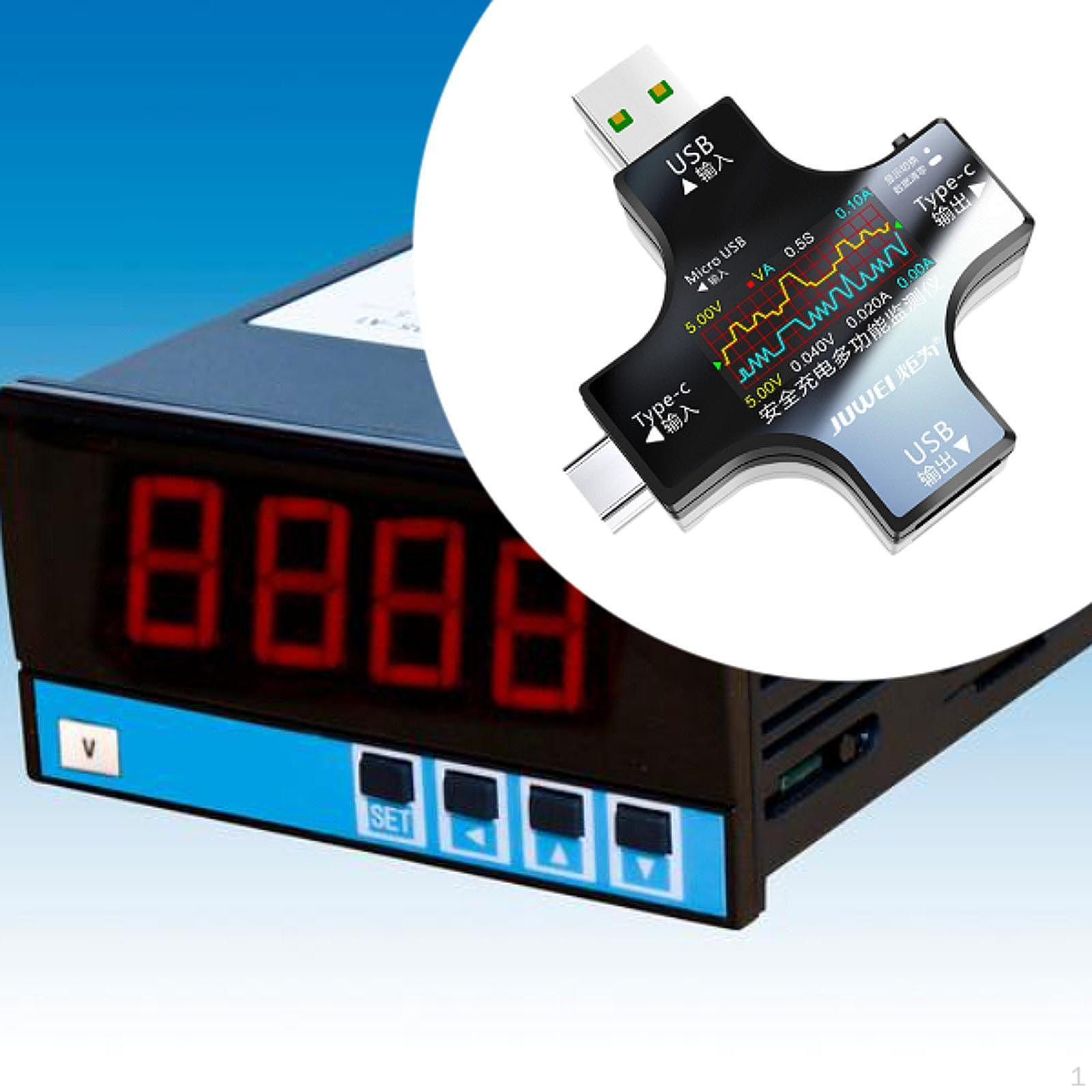 

USB Cable Charger Indicator 5A LCD Digital Multimeter Type C Tester Style A