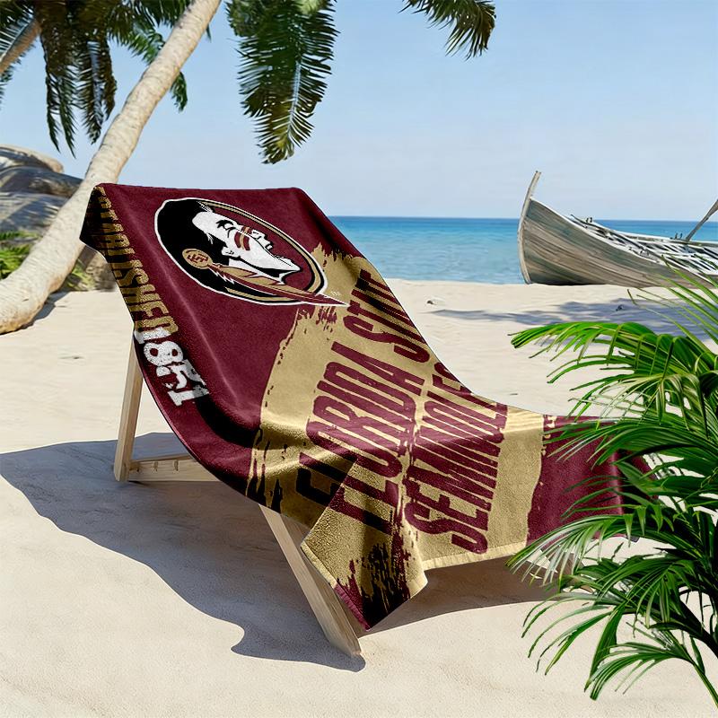 Florida State Seminoles Print Beach Towel, Large Soft Quick Dry Towel for Beach Camping Swimming