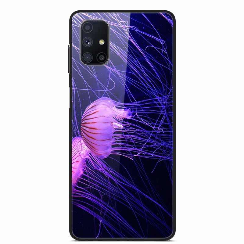 Glas-Rückseite für Samsung Galaxy M51 M31 Hülle Harte gehärtete Glas Hülle für Samsung A71 A51 Hülle A 51 71 M 51 31 Funda Coque