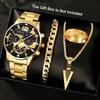 Watch Set, Watch, Men's Glass Quartz Watch, Steel Belt, One Men's Watch.
