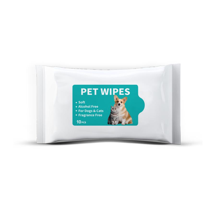 Disposable Pet Wet Wipes for Dogs and Cats - 10 Count