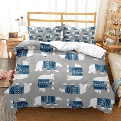 Cartoon Bear HD Printed Bedding Kit King Size Bedding Kit Girls Bed Twin Duvet Pillow Case Bedding Kit